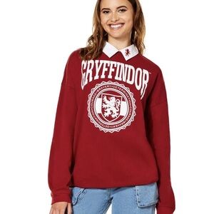 Official Harry Potter Women’s Gryffindor Collared Crewneck Shirt Size Large NWT